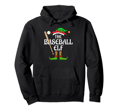 Baseball Elf Matching Family Group Party Hoodie - Custom Art Print Unisex - T-Shirt, Sweatshirt, Hoodie