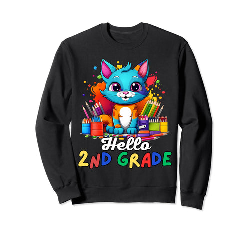 Hello 2Nd Grade Back To School Sweatshirt - Aesthetic Graphic for Adults - T-Shirt, Sweatshirt, Hoodie