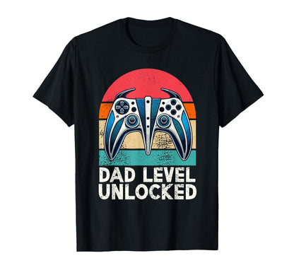 Dad Level Unlocked Controller Papa T-Shirt - Unique Graphic for Adults - T-Shirt, Sweatshirt, Hoodie