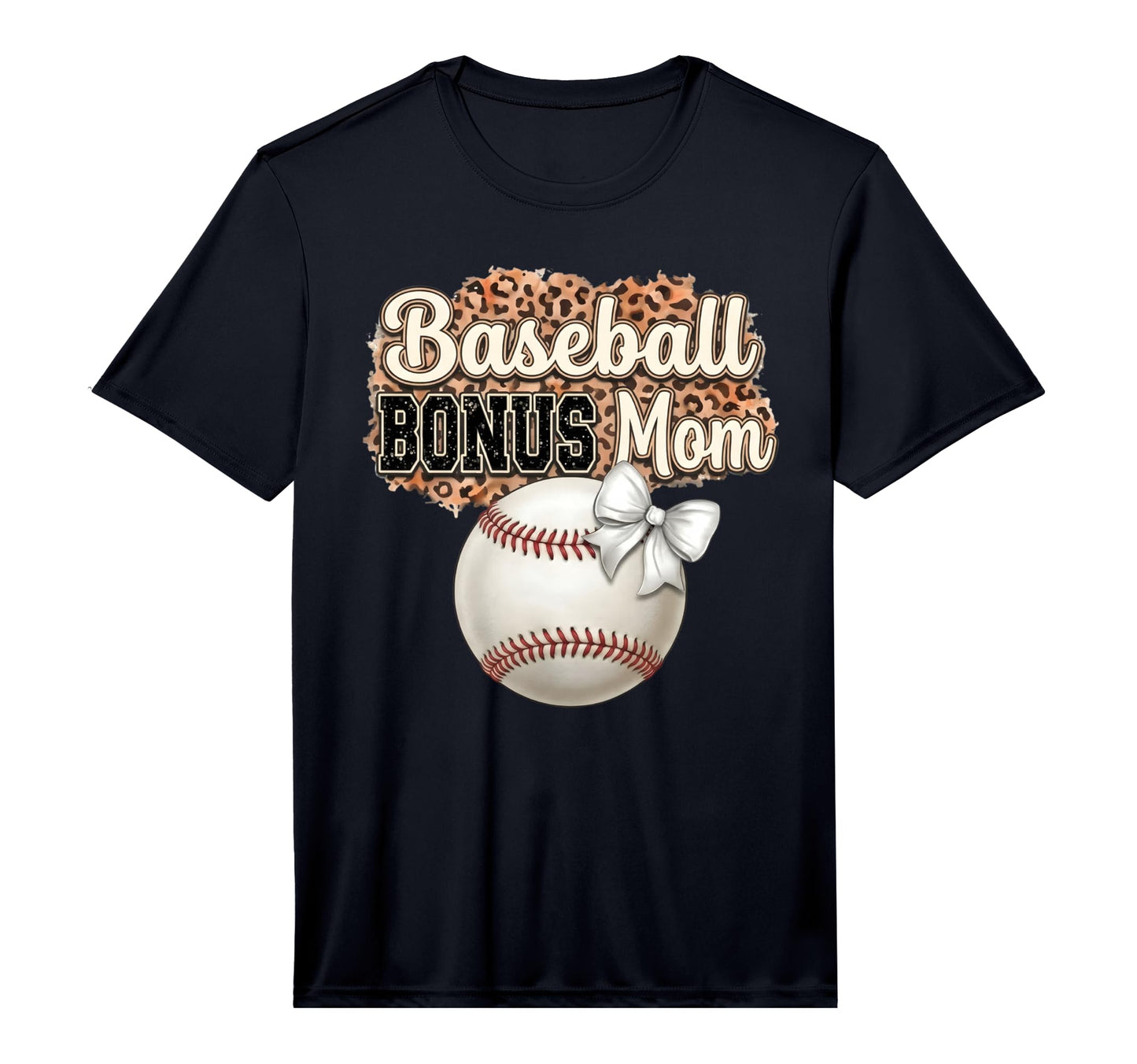 Mens Leopard Bonus Mom Baseball T-Shirt - Unique Graphic Men Women - T-Shirt, Sweatshirt, Hoodie