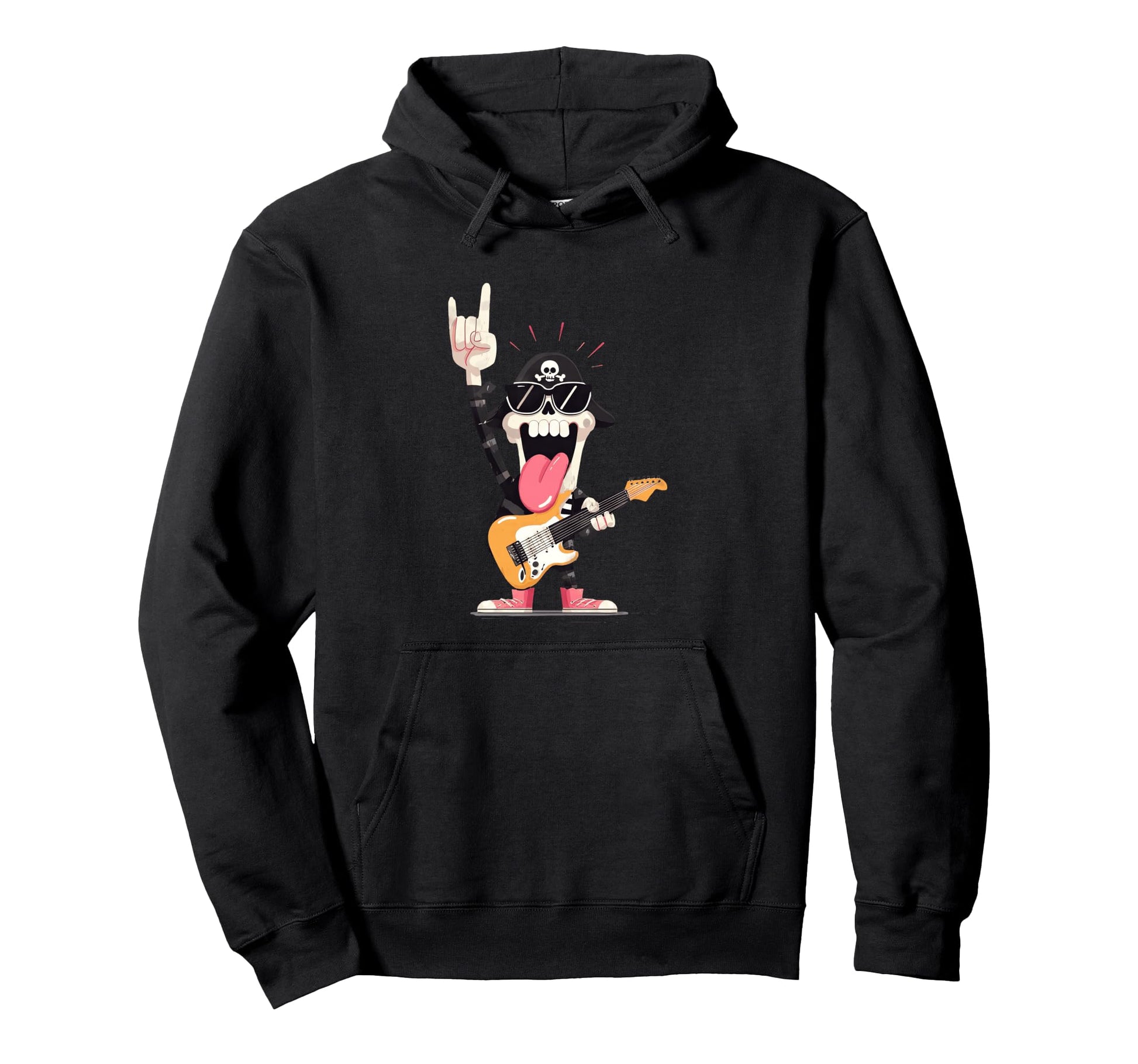 Rockstar Skeleton Punk Guitarist Hoodie - Novelty Apparel Unisex - T-Shirt, Sweatshirt, Hoodie