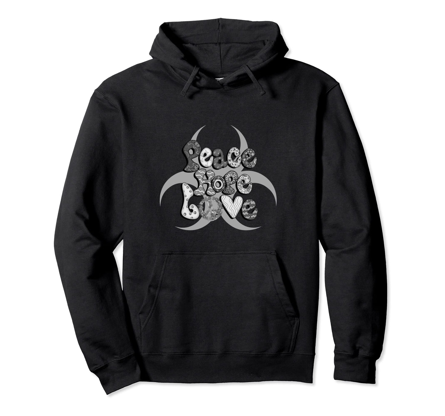 Peace Love Hope People Cheerful Hoodie - Trendy Graphic Men Women - T-Shirt, Sweatshirt, Hoodie