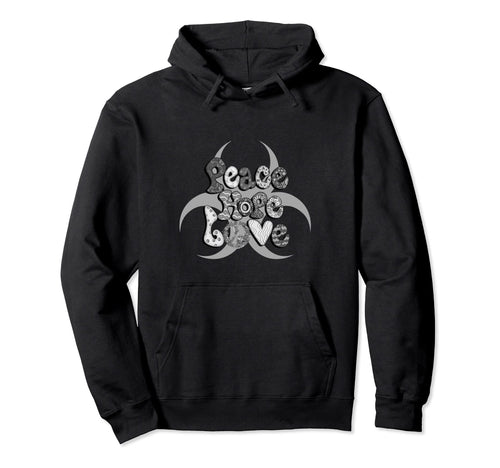 Peace Love Hope People Cheerful Hoodie - Trendy Graphic Men Women - T-Shirt, Sweatshirt, Hoodie