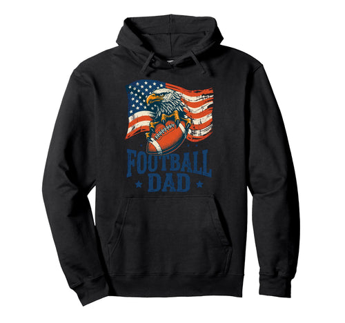 Football Dad Patriotic American Football Hoodie - Unique Graphic Men Women - T-Shirt, Sweatshirt, Hoodie
