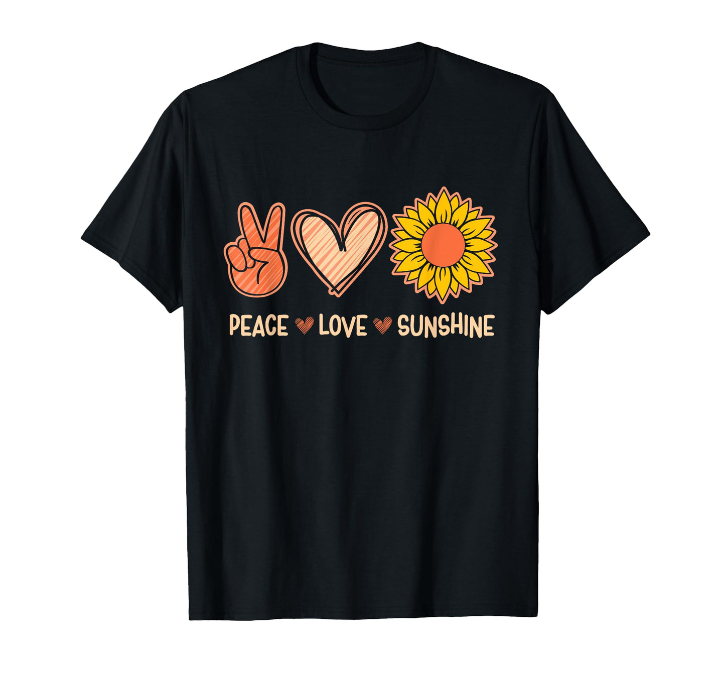 Peace Love Sunshine Her Sunflowers T-Shirt - Minimalist Print for Adults - T-Shirt, Sweatshirt, Hoodie