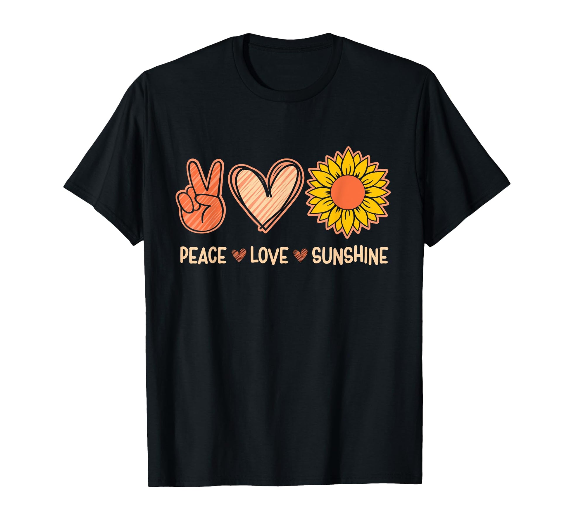 Peace Love Sunshine Her Sunflowers T-Shirt - Minimalist Print for Adults - T-Shirt, Sweatshirt, Hoodie