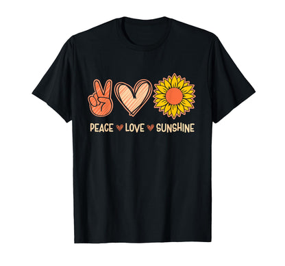 Peace Love Sunshine Her Sunflowers T-Shirt - Minimalist Print for Adults - T-Shirt, Sweatshirt, Hoodie