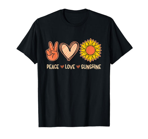 Peace Love Sunshine Her Sunflowers T-Shirt - Minimalist Print for Adults - T-Shirt, Sweatshirt, Hoodie
