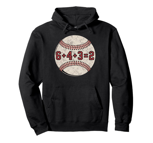 Double Play 6 4 3 2 Baseball Player Hoodie - Minimalist Print for Adults - T-Shirt, Sweatshirt, Hoodie