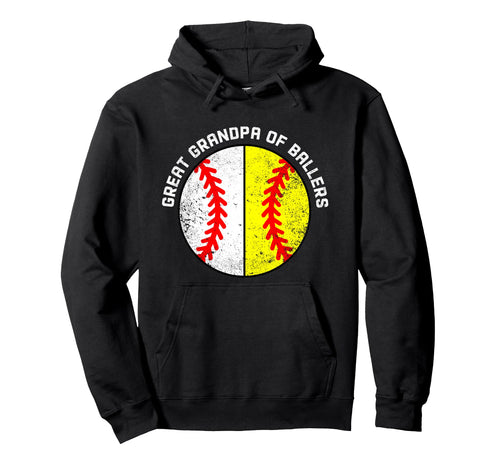 Great Grandpa Ballers Funny Baseball Hoodie - Aesthetic Graphic Unisex - T-Shirt, Sweatshirt, Hoodie