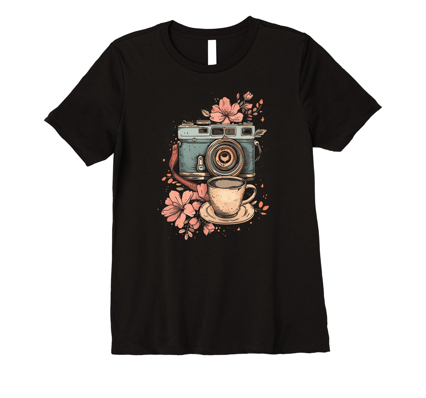 Womens Photographer Coffee Camera T-Shirt - Novelty Apparel for Adults - T-Shirt, Sweatshirt, Hoodie