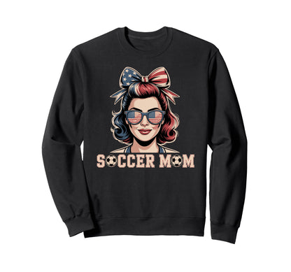 Patriotic Soccer Mom American Sweatshirt - Casual Everyday Wear for Adults - T-Shirt, Sweatshirt, Hoodie