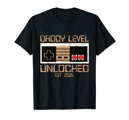 Daddy Level Unlocked 2024 Future Gamer T-Shirt - Custom Art Print Unisex - T-Shirt, Sweatshirt, Hoodie