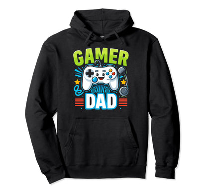 Gamer Dad Game Controller Gaming Hoodie - Aesthetic Graphic for Adults - T-Shirt, Sweatshirt, Hoodie