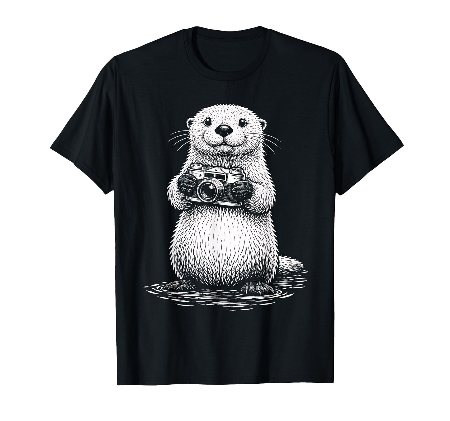 Sea Otter Photographer Camera T-Shirt - Novelty Apparel for Adults - T-Shirt, Sweatshirt, Hoodie