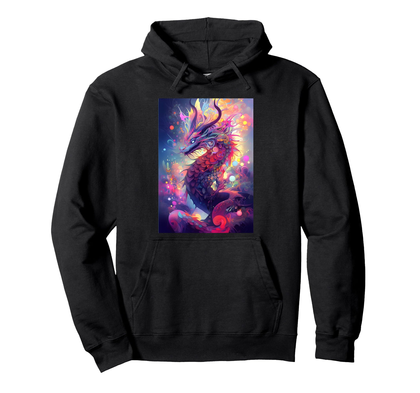 Rainbow Evil Dragon 80S Creepy Fantasy Hoodie - Aesthetic Graphic Unisex - T-Shirt, Sweatshirt, Hoodie