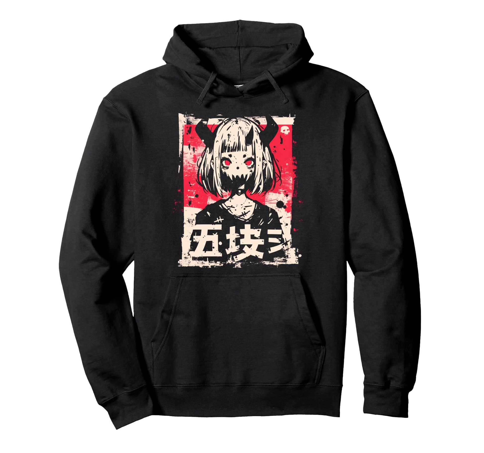 Goth Grunge Demon Anime Waifu Hoodie - Casual Everyday Wear for Adults - T-Shirt, Sweatshirt, Hoodie