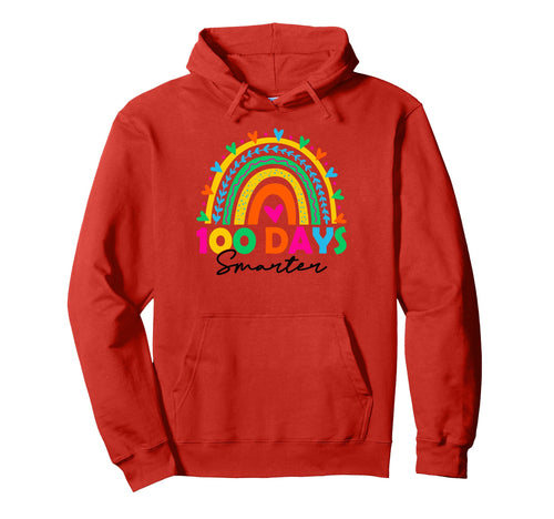 100 Days Smarter Rainbow Happy 100Th Day Hoodie - Custom Art Print Unisex - T-Shirt, Sweatshirt, Hoodie