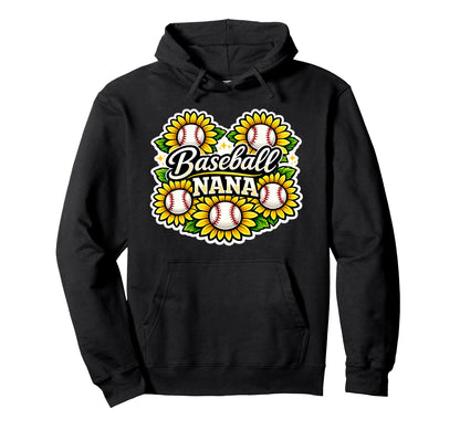 Baseball Nana Sunflower Baseball Hoodie - Streetwear Style Unisex - T-Shirt, Sweatshirt, Hoodie