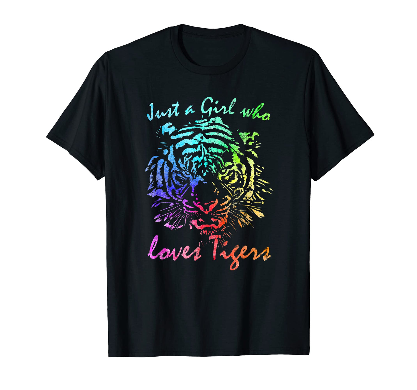 Just Who Loves Tigers Rainbow T-Shirt - Fun Novelty Design for Adults - T-Shirt, Sweatshirt, Hoodie