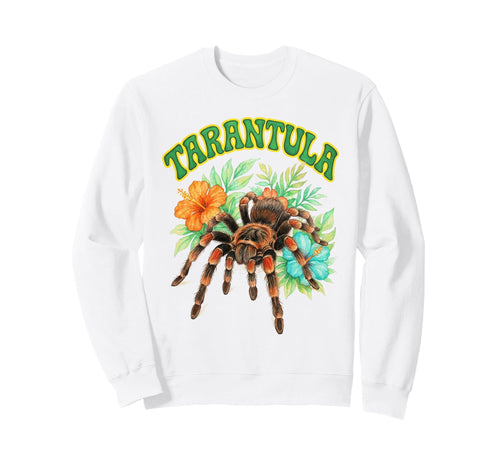 Tarantula Groovy Floral Tarantula Sweatshirt - Novelty Apparel Unisex - T-Shirt, Sweatshirt, Hoodie