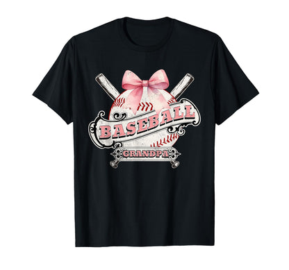 Baseball Grandpa Coquette Bow Sport T-Shirt - Novelty Apparel for Adults - T-Shirt, Sweatshirt, Hoodie