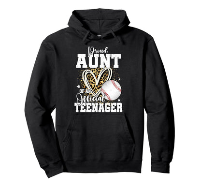 Proud Aunt Teenager 13Th Birthday Hoodie - Minimalist Print for Adults - T-Shirt, Sweatshirt, Hoodie