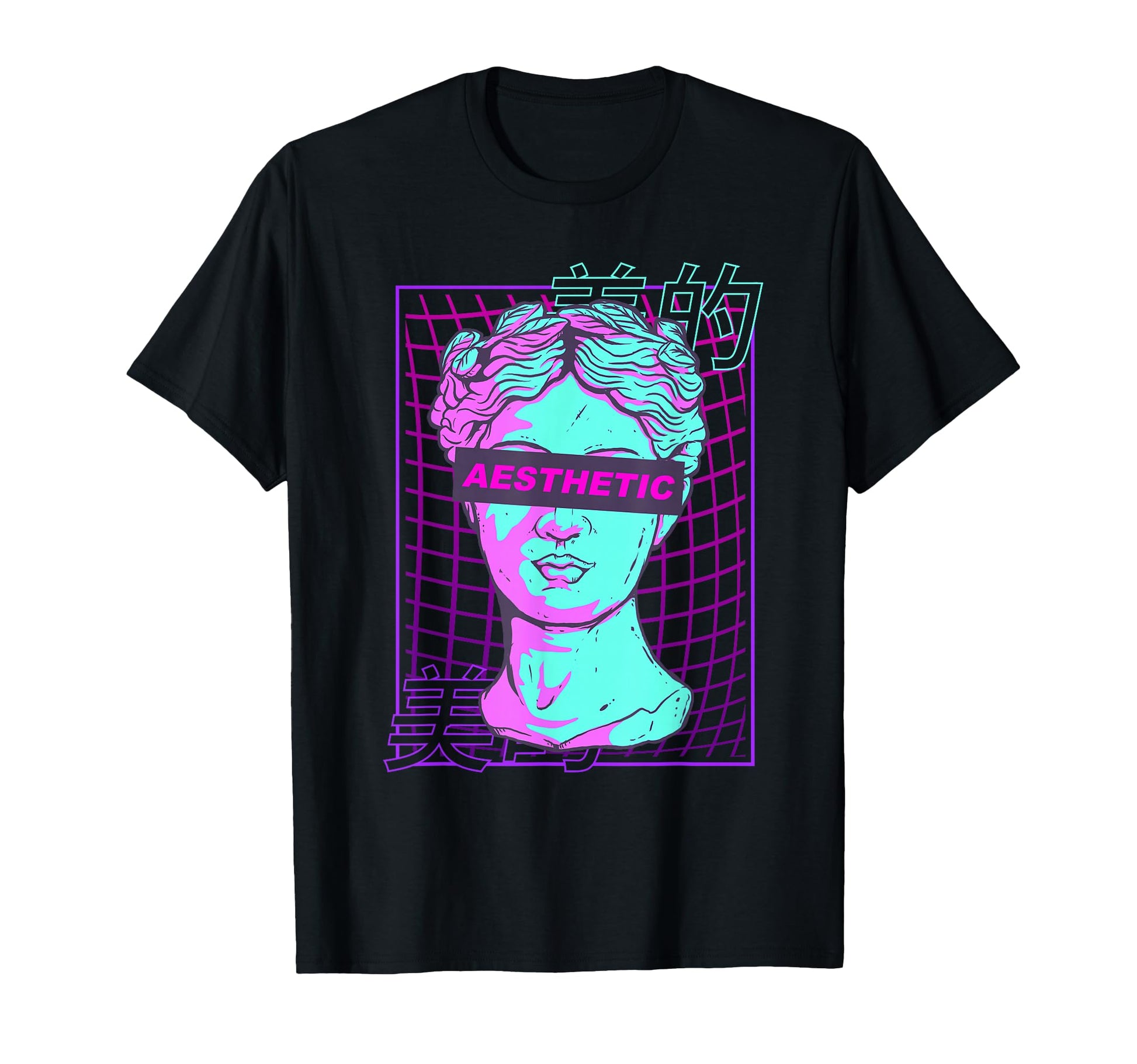 Aesthetic Vaporwave Japanese Bust T-Shirt - Custom Art Print Men Women - T-Shirt, Sweatshirt, Hoodie