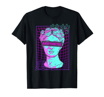 Aesthetic Vaporwave Japanese Bust T-Shirt - Custom Art Print Men Women - T-Shirt, Sweatshirt, Hoodie