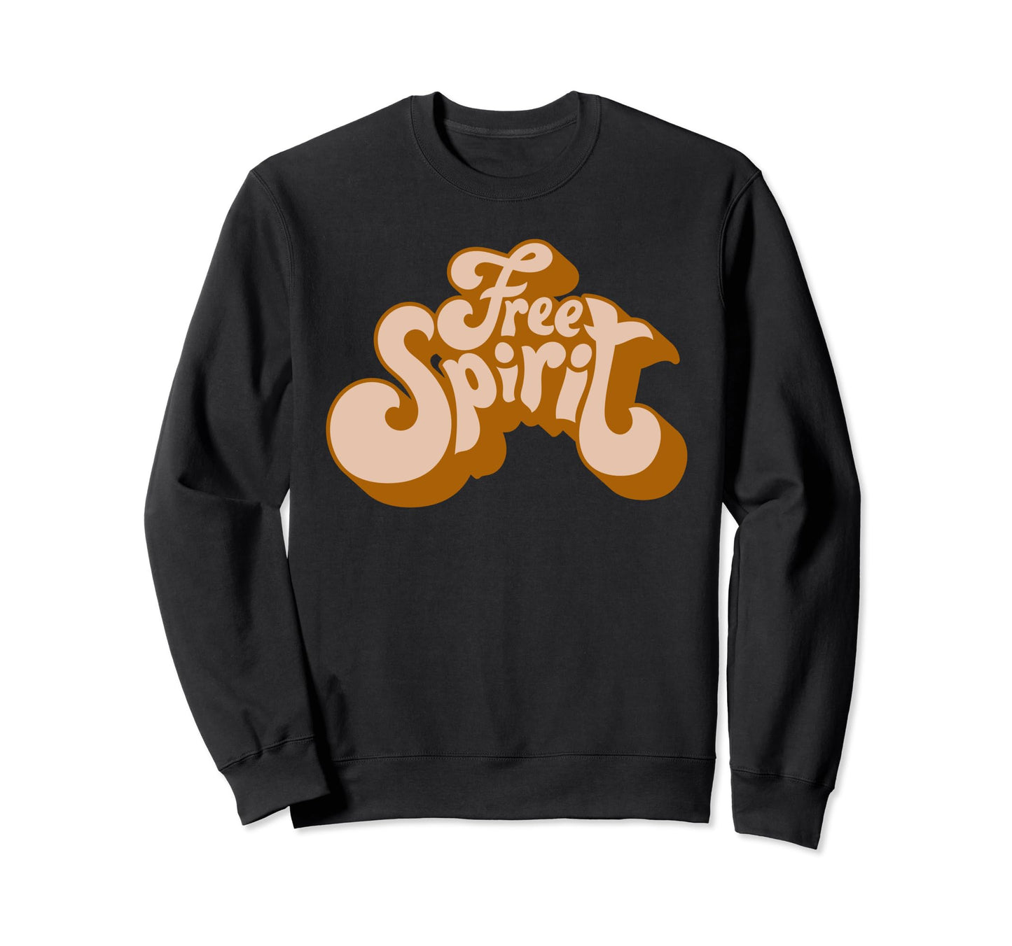 Free Spirit Typography 90S Hippie Boho Sweatshirt - Trendy Graphic Unisex - T-Shirt, Sweatshirt, Hoodie