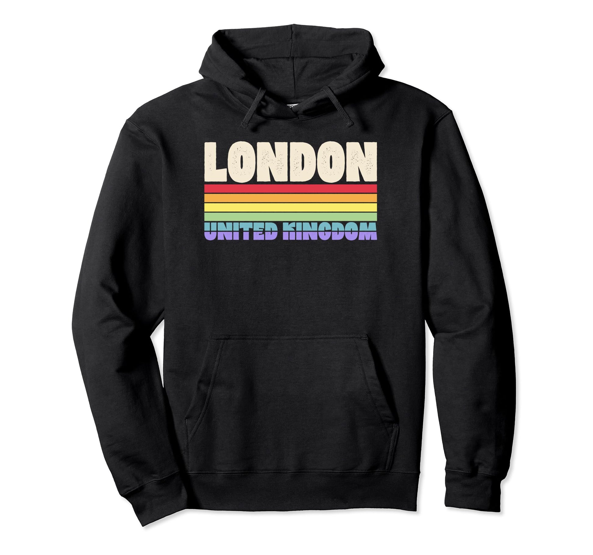 London United Kingdom Rainbow Gay Pride Hoodie - Trendy Graphic for Adults - T-Shirt, Sweatshirt, Hoodie