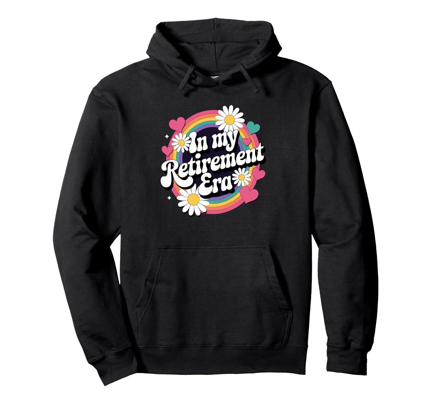 My Retirement Era Groovy Rainbow Hoodie - Casual Everyday Wear Men Women - T-Shirt, Sweatshirt, Hoodie