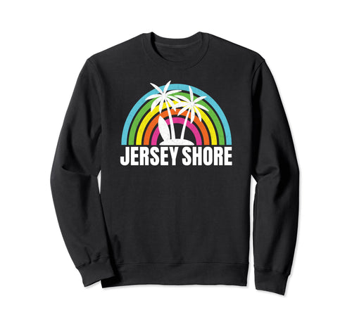 Surf Jersey Shores Surfer Rainbow Sweatshirt - Graphic Print for Adults - T-Shirt, Sweatshirt, Hoodie
