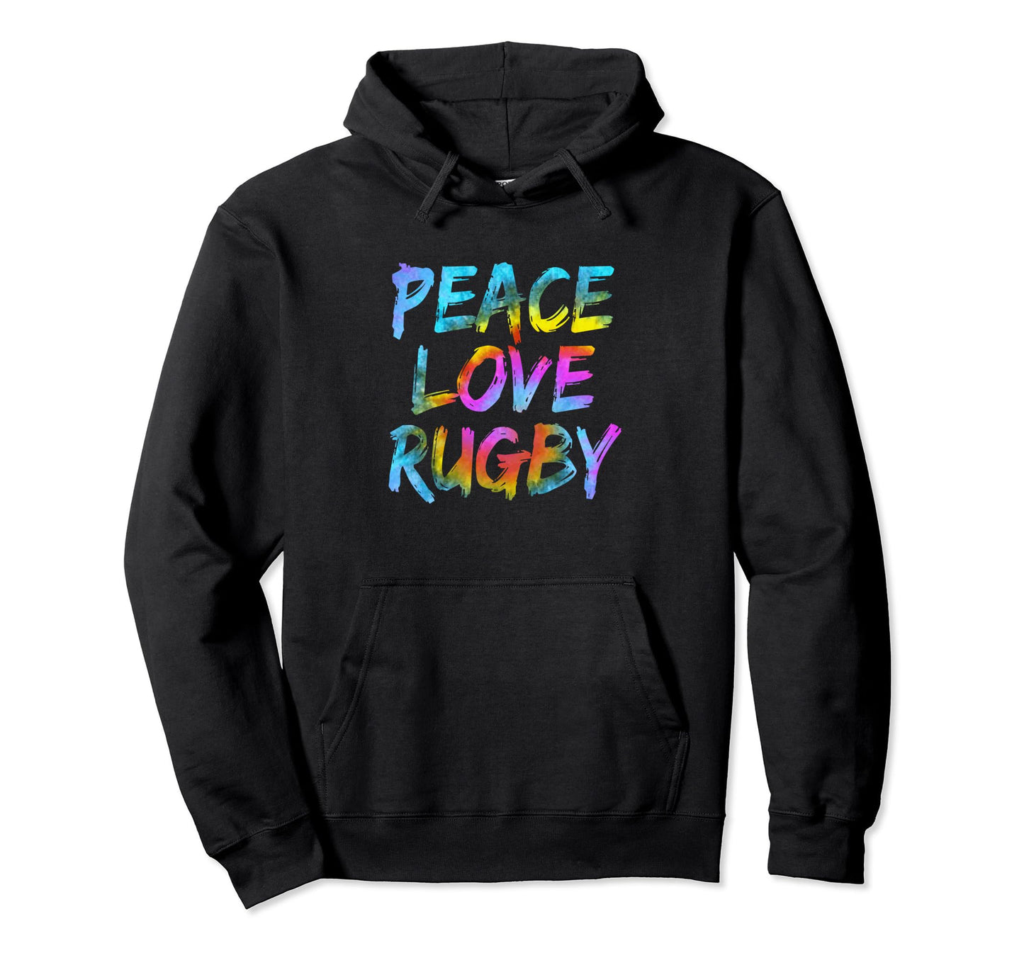 Peace Sign Motif Rugby Coach Peace Love Rugby Hoodie - Graphic Print Unisex - T-Shirt, Sweatshirt, Hoodie