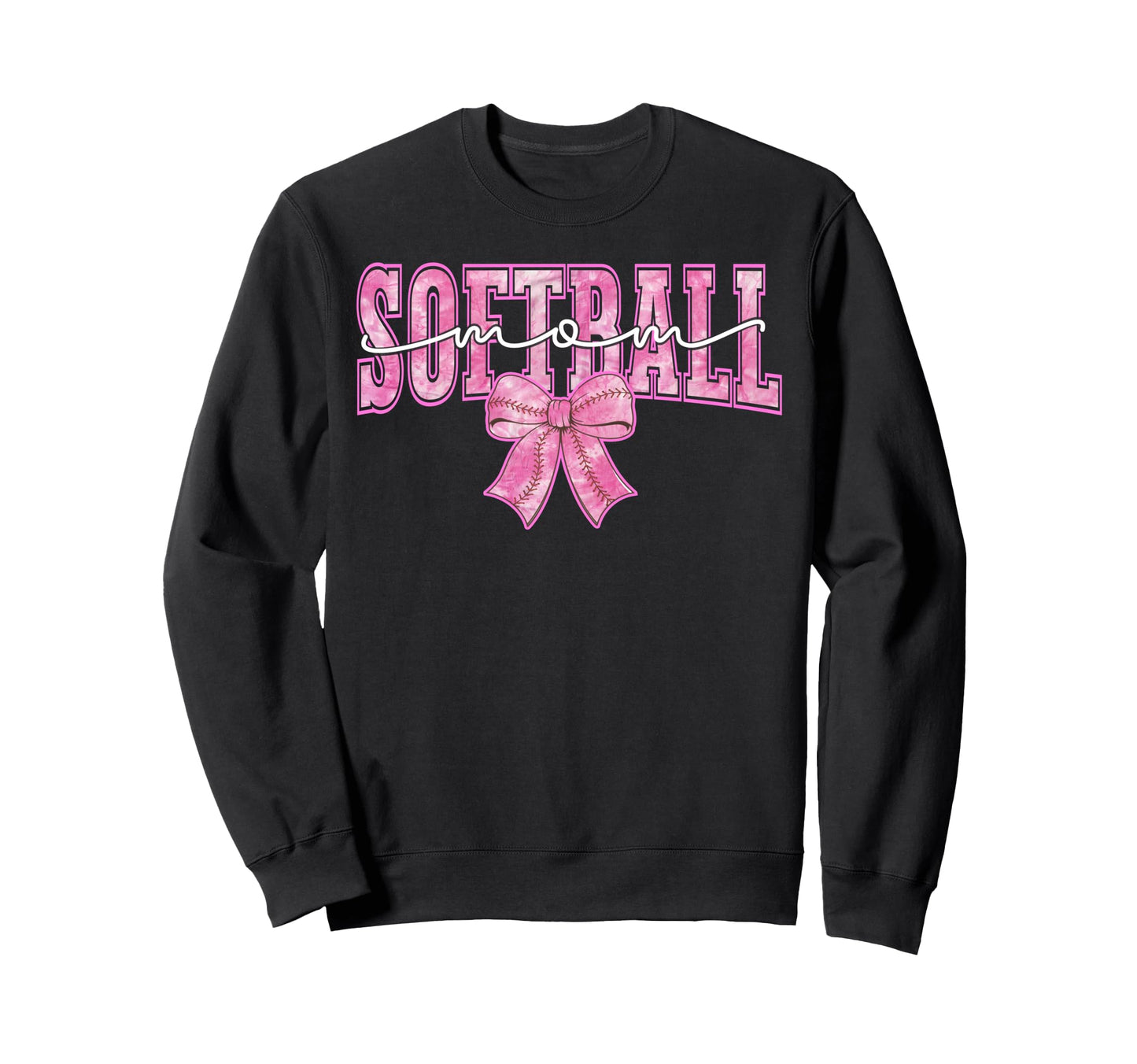 Softball Mom Coquette Bow Sweatshirt - Streetwear Style for Adults - T-Shirt, Sweatshirt, Hoodie