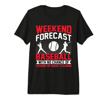 Weekend Forcast Baseball Parents Tri T-Shirt - Minimalist Print Men Women - T-Shirt, Sweatshirt, Hoodie