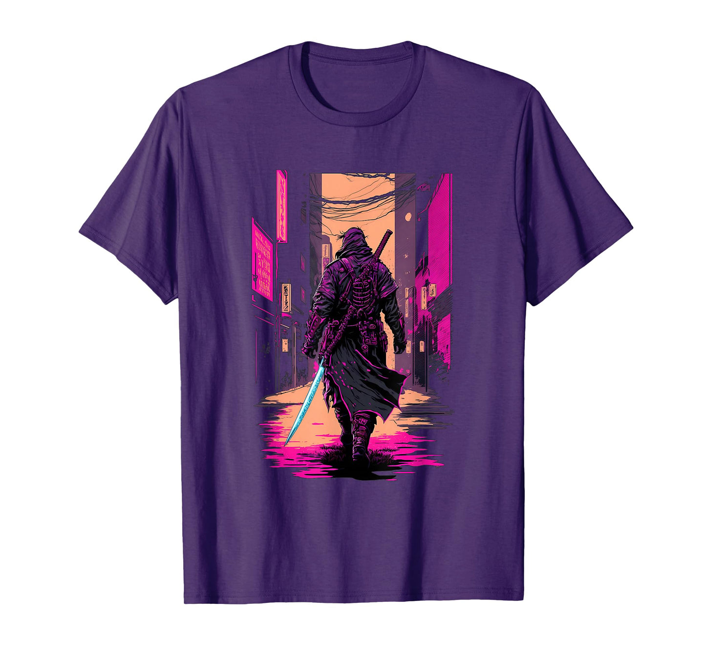 Cyberpunk Samurai Japanese Vaporwave T-Shirt - Unique Graphic Unisex - T-Shirt, Sweatshirt, Hoodie