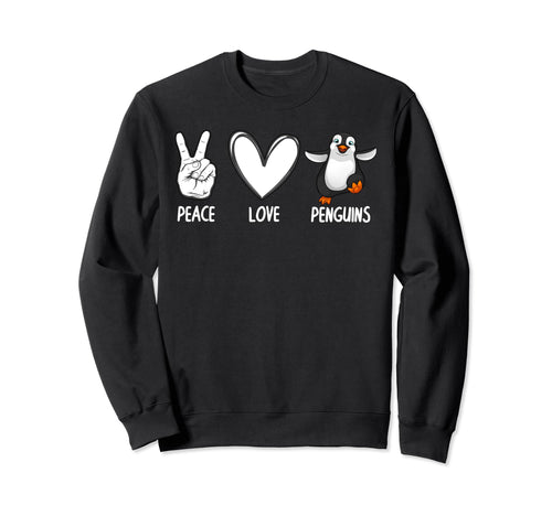 Penguin Art Peace Love Penguins Sweatshirt - Custom Art Print Men Women - T-Shirt, Sweatshirt, Hoodie