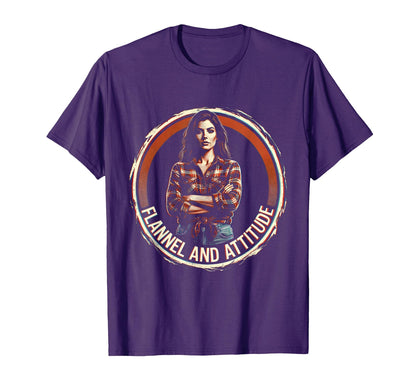 Flannel And Attitude 90S T-Shirt - Fun Novelty Design Unisex - T-Shirt, Sweatshirt, Hoodie