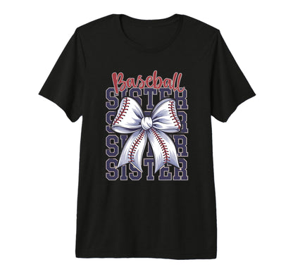 Baseball Sister Coquette Bow Tri T-Shirt - Fun Novelty Design Men Women - T-Shirt, Sweatshirt, Hoodie