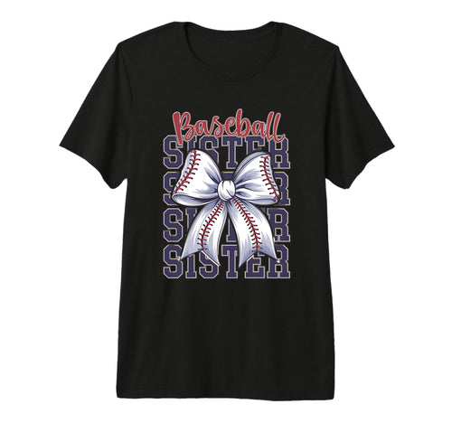 Baseball Sister Coquette Bow Tri T-Shirt - Fun Novelty Design Men Women - T-Shirt, Sweatshirt, Hoodie