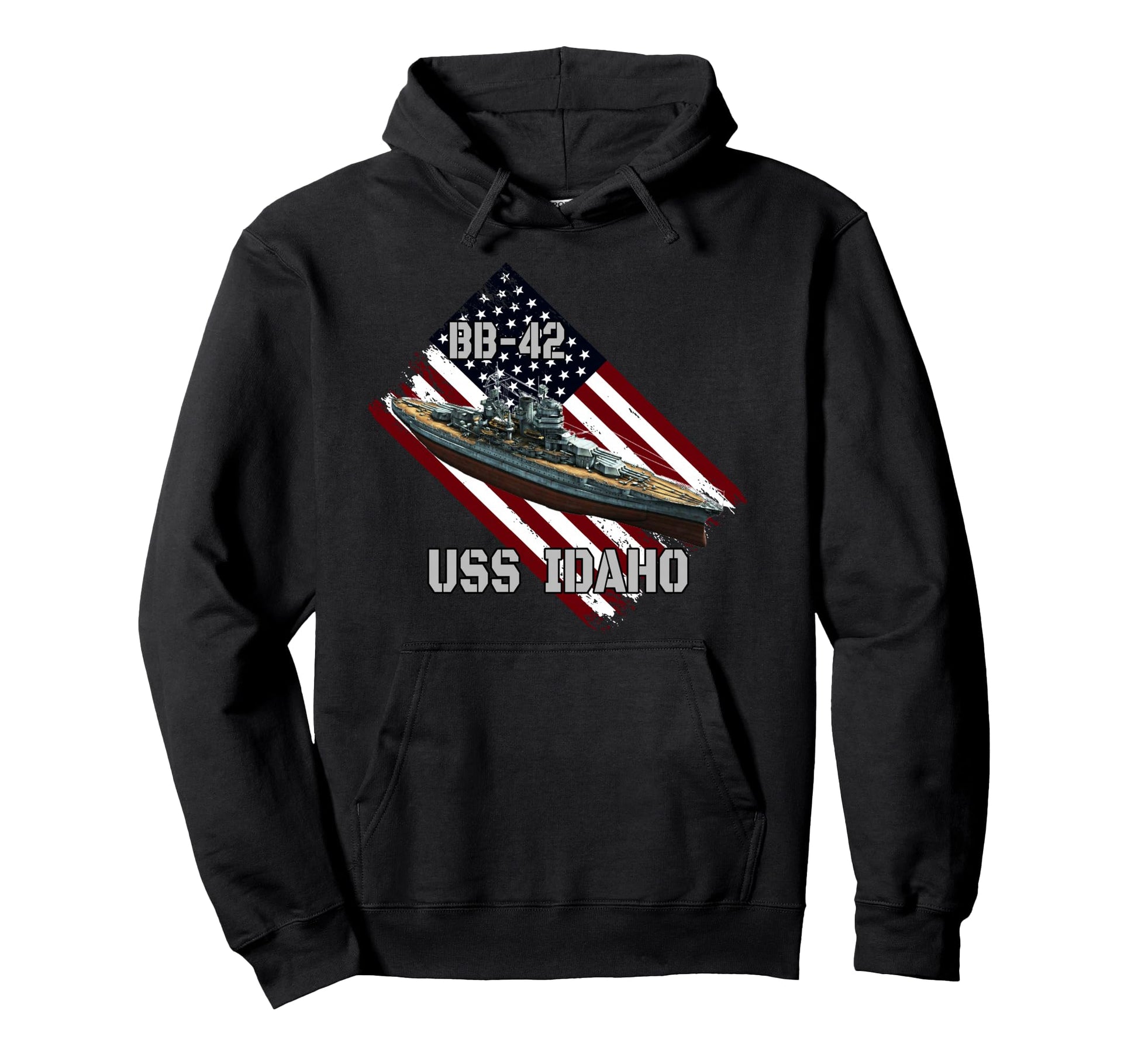 Battleship Uss Idaho Bb 42 Combat Hoodie - Casual Everyday Wear for Adults - T-Shirt, Sweatshirt, Hoodie
