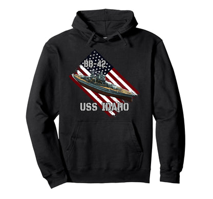 Battleship Uss Idaho Bb 42 Combat Hoodie - Casual Everyday Wear for Adults - T-Shirt, Sweatshirt, Hoodie
