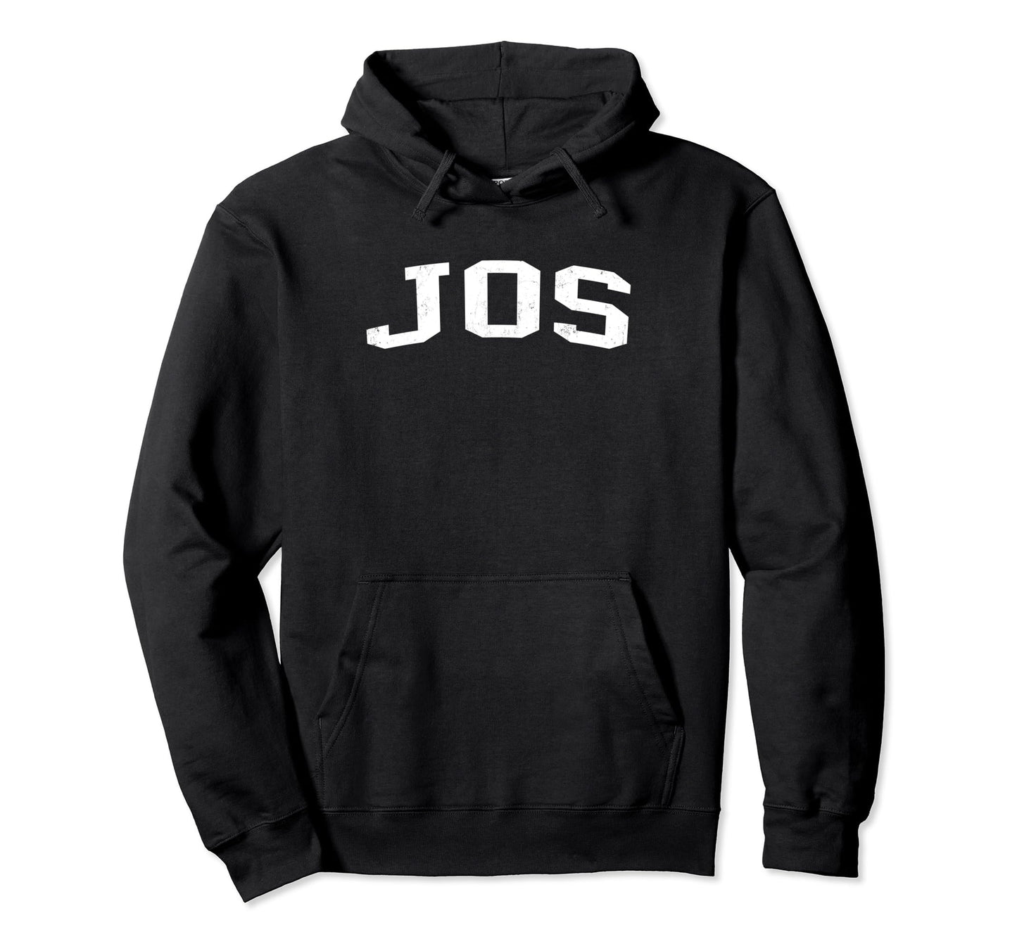Jos Nigeria Distressed White Varsity Hoodie - Fun Novelty Design Men Women - T-Shirt, Sweatshirt, Hoodie