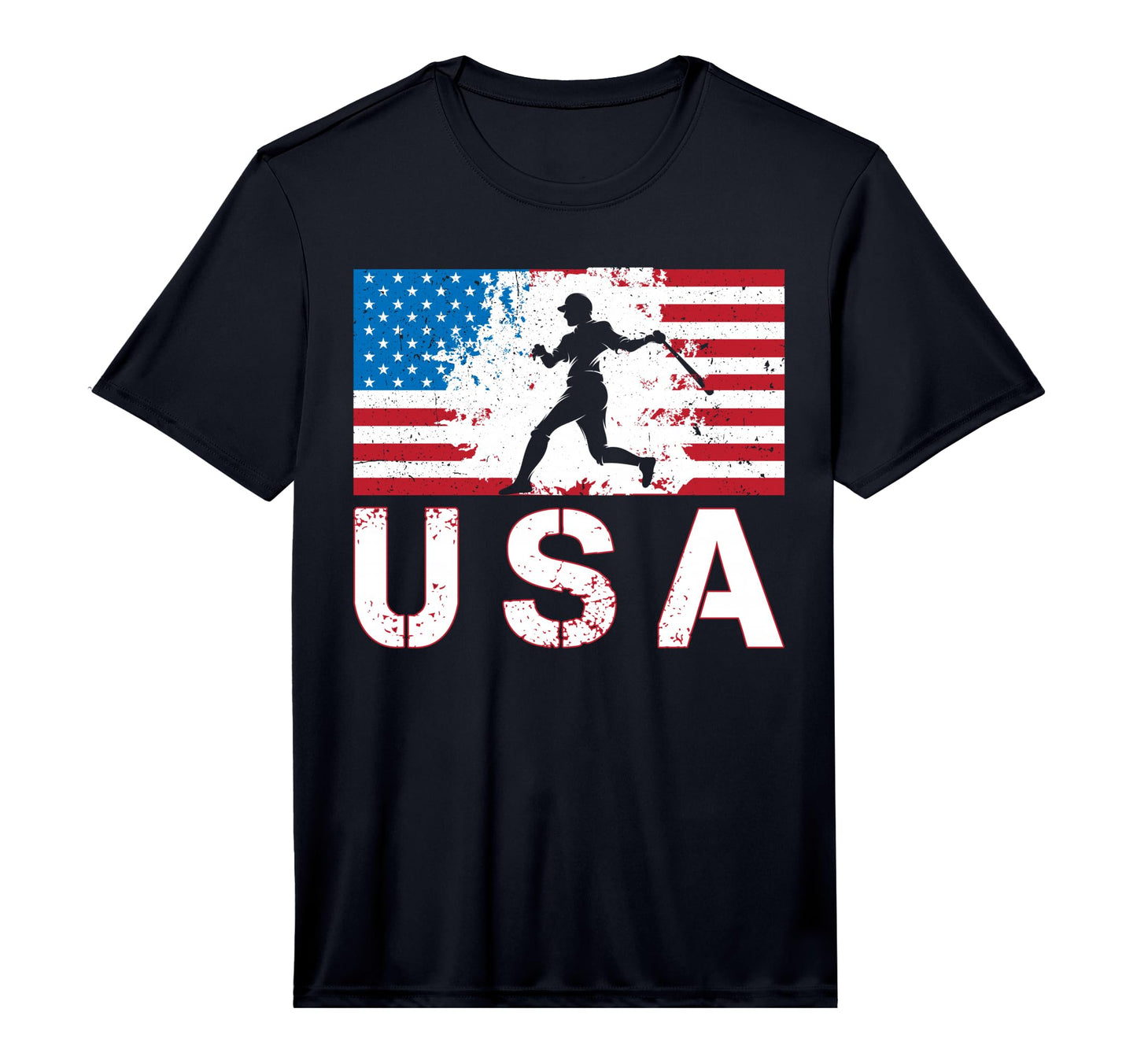 Baseball Usa Team American Flag T-Shirt - Custom Art Print for Adults - T-Shirt, Sweatshirt, Hoodie
