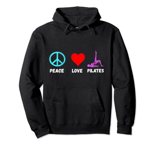 Pilates Peace Love Gymnastics Aerobic Hoodie - Novelty Apparel Men Women - T-Shirt, Sweatshirt, Hoodie