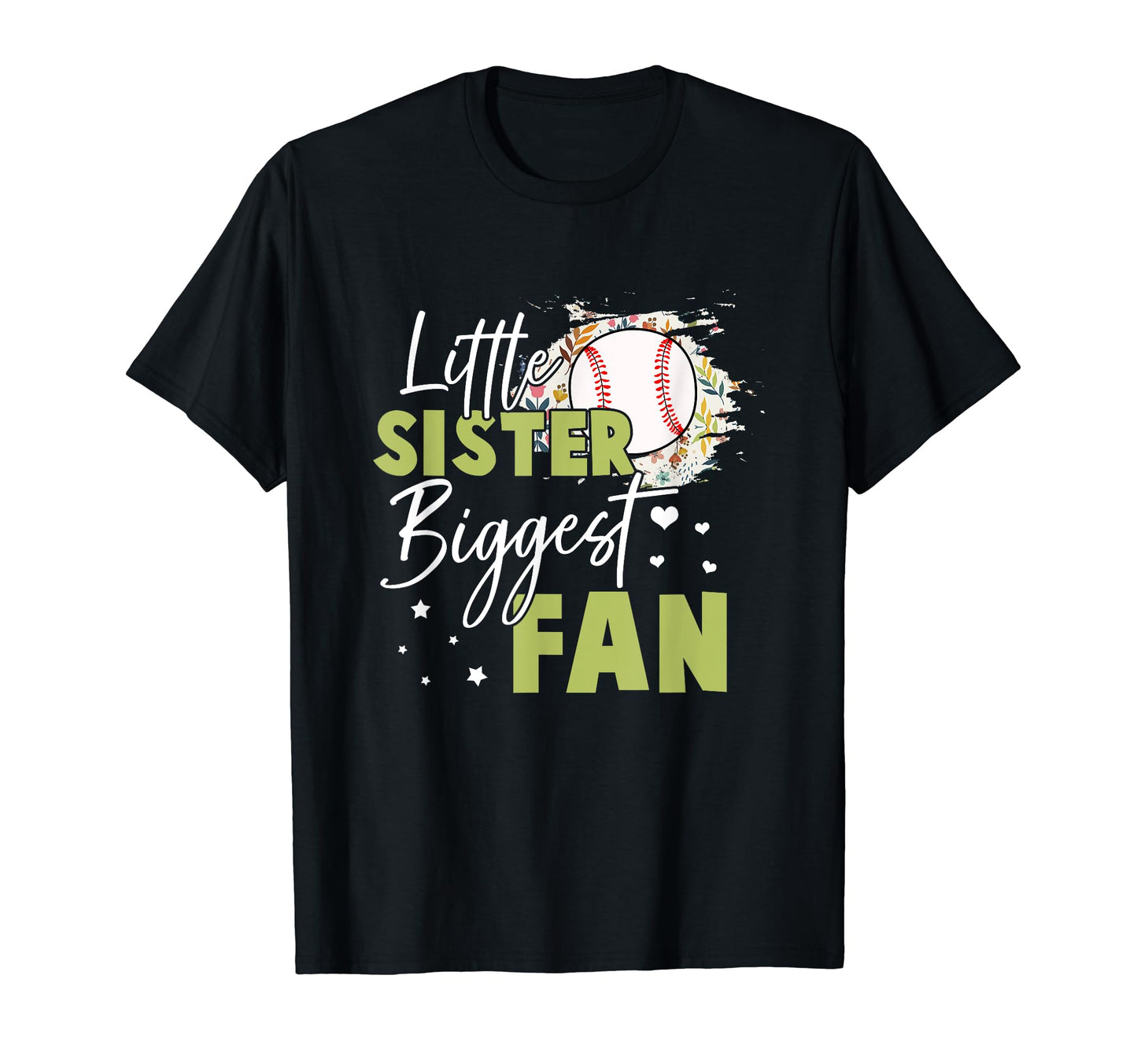 Baseball Little Sister Biggest Fan T-Shirt - Trendy Graphic for Adults - T-Shirt, Sweatshirt, Hoodie