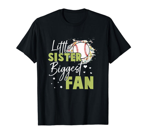 Baseball Little Sister Biggest Fan T-Shirt - Trendy Graphic for Adults - T-Shirt, Sweatshirt, Hoodie