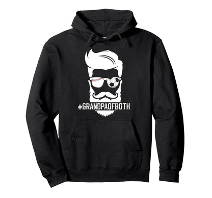 Grandpa Both Baseball Soccer Grandpa Hoodie - Novelty Apparel Men Women - T-Shirt, Sweatshirt, Hoodie