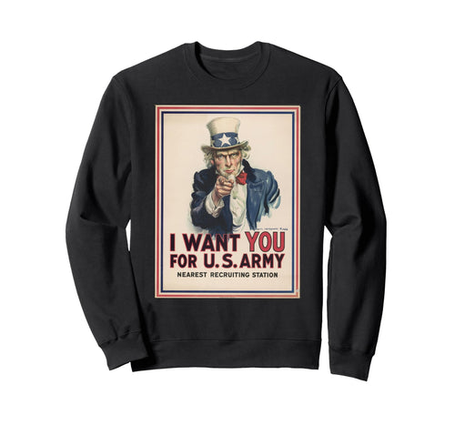 Uncle Sam Pointing Americana Sweatshirt - Graphic Print Men Women - T-Shirt, Sweatshirt, Hoodie